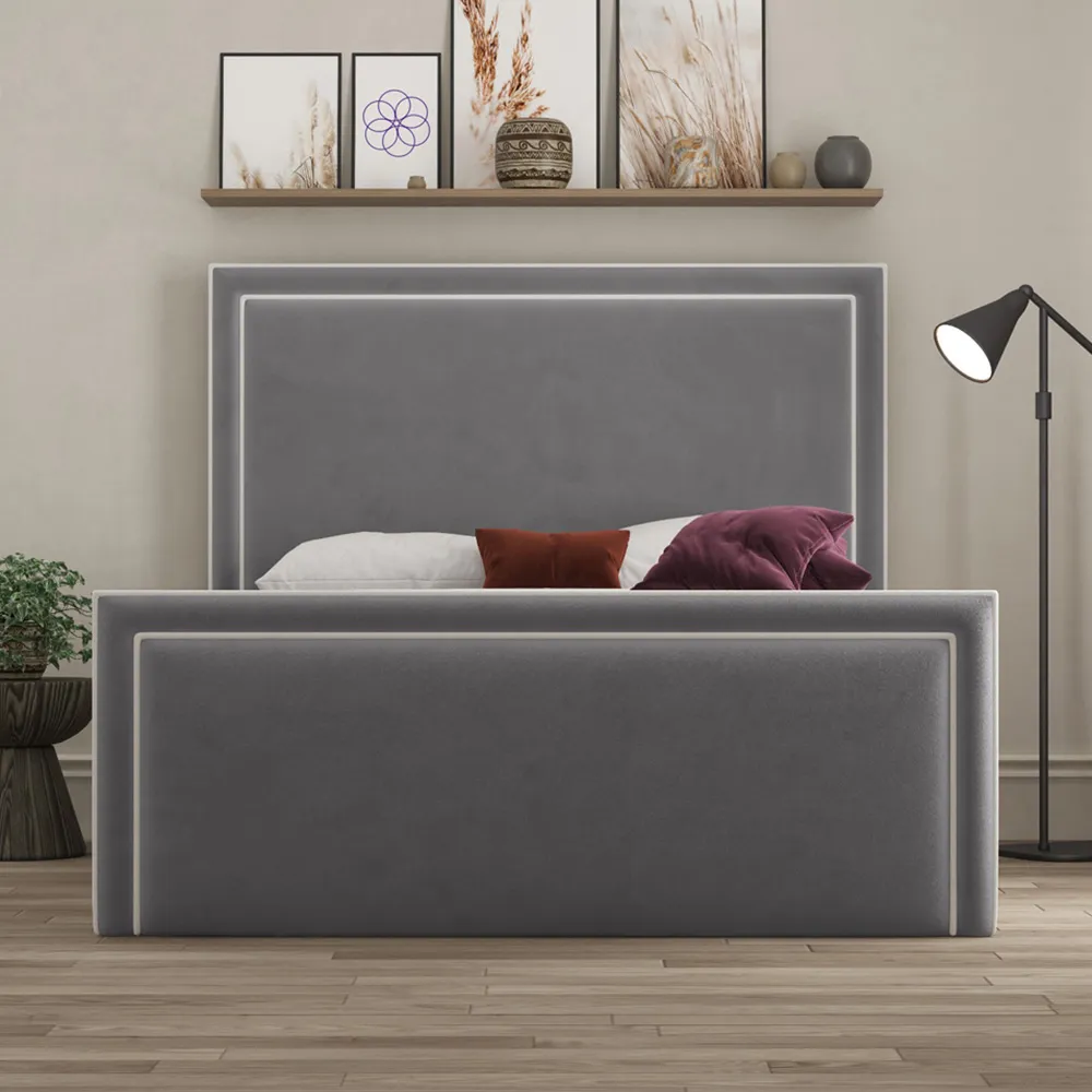 Verona Small Double Ottoman Bed with Storage - Grey