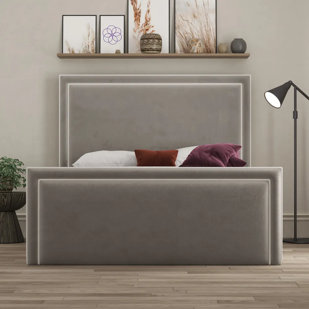 Verona Small Double Ottoman Bed with Storage - Grey