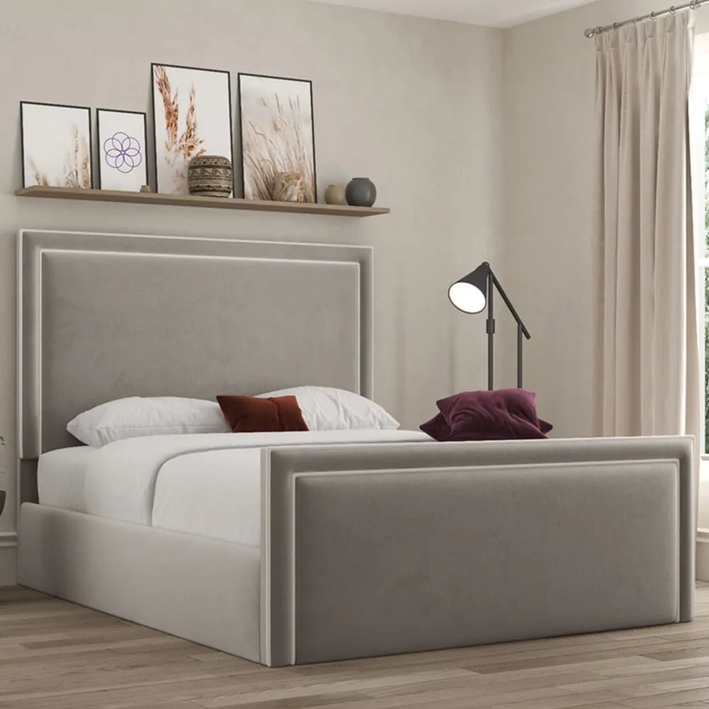 Verona Small Double Ottoman Bed with Storage - Grey