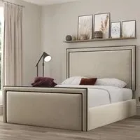 Verona Super King Size Ottoman Bed with Storage - Cream