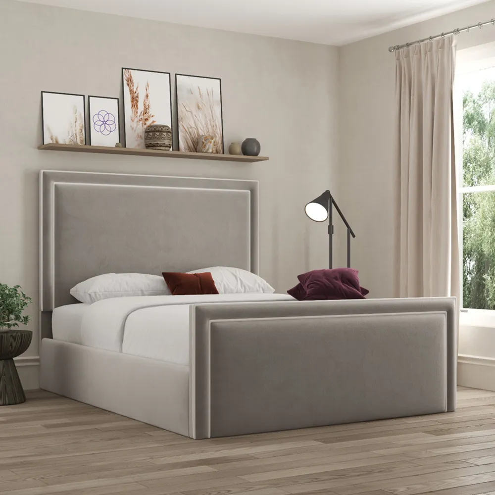 Verona Super King Size Ottoman Bed with Storage - Grey