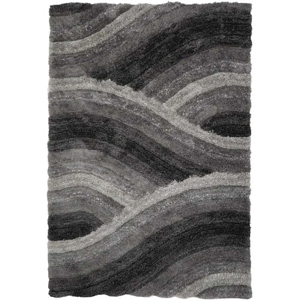 Wave Ultra Plush Rug - Grey