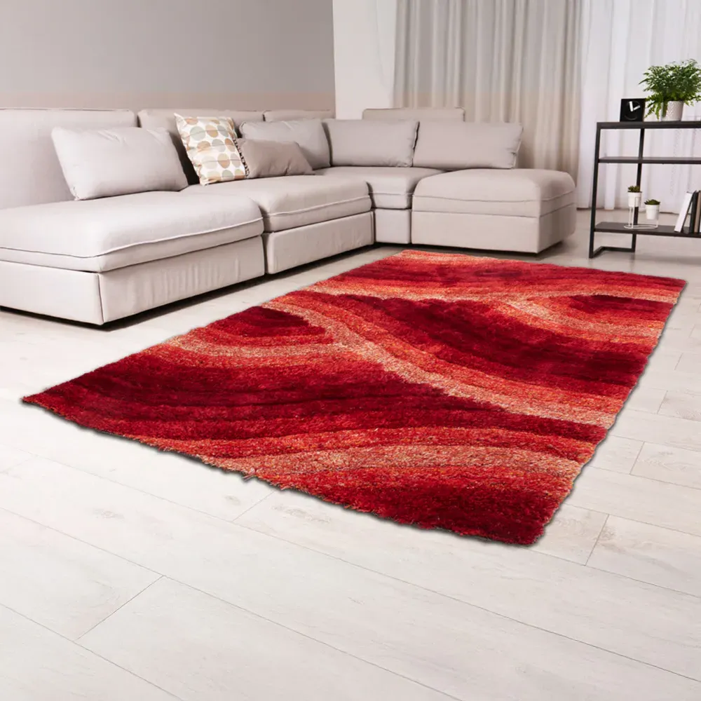 Wave Ultra Plush Rug - Red
