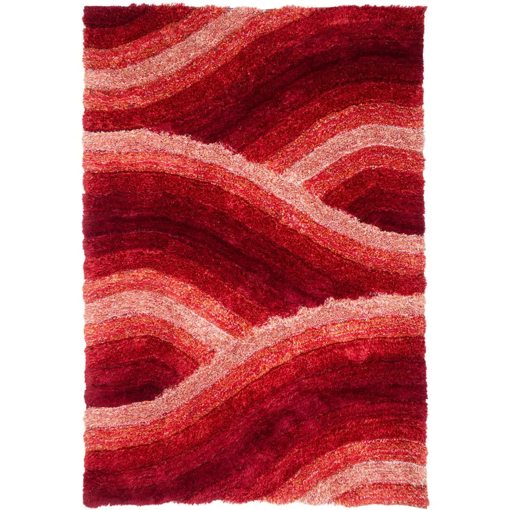 Wave Ultra Plush Rug - Red