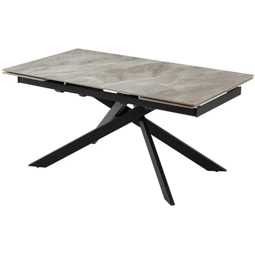 Zaira 6-Seater Extendable Dining Table - White, Sintered Stone