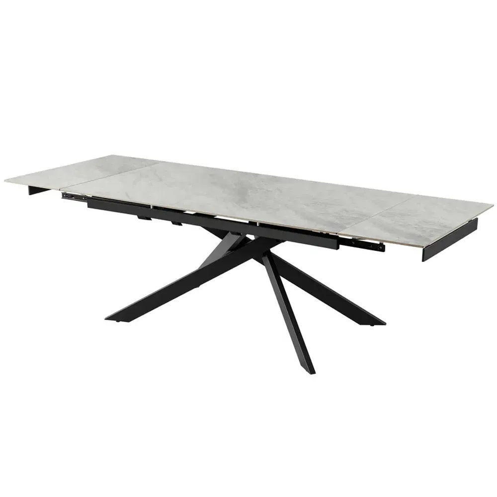 Zaira 6-Seater Extendable Dining Table - White, Sintered Stone