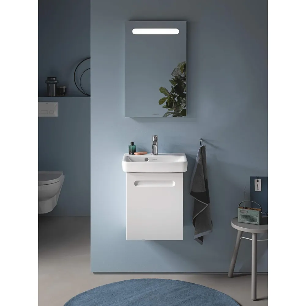 LED Wall Mirror with Outlet - Matt White