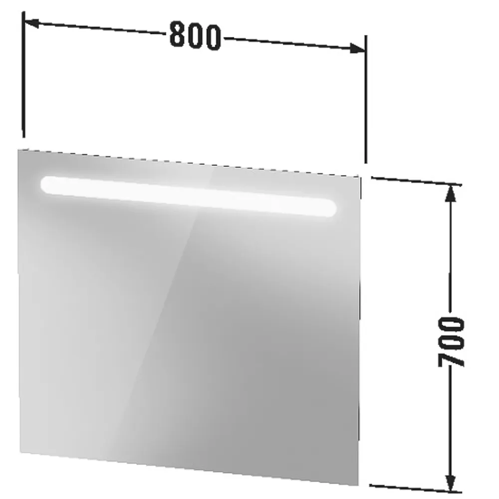 LED Wall Mirror with Outlet - Matt White