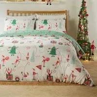 Elfie Double Duvet Set Reversible - Cream