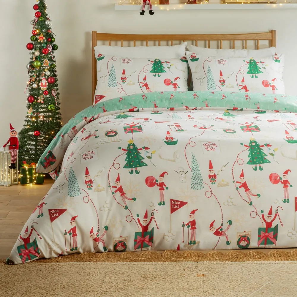 Elfie King Size Duvet Set Reversible - Cream