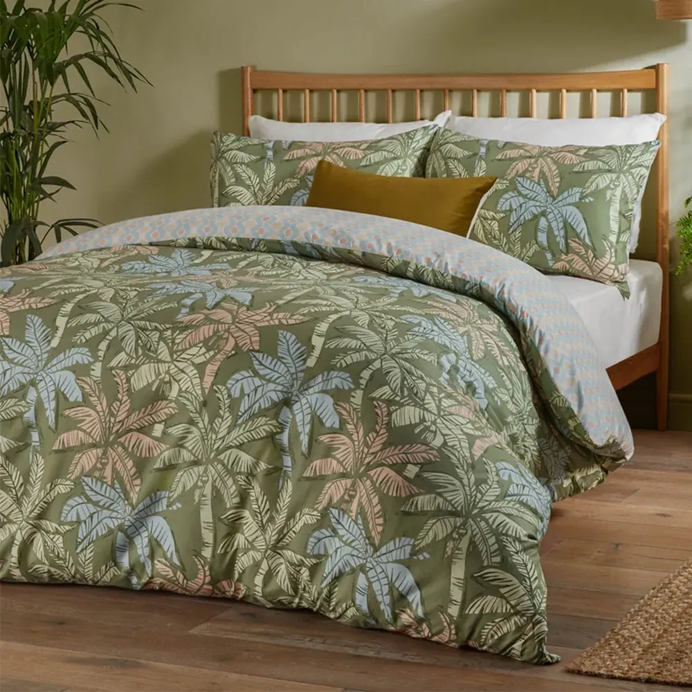 Kentia Double Duvet Set - Palm Green