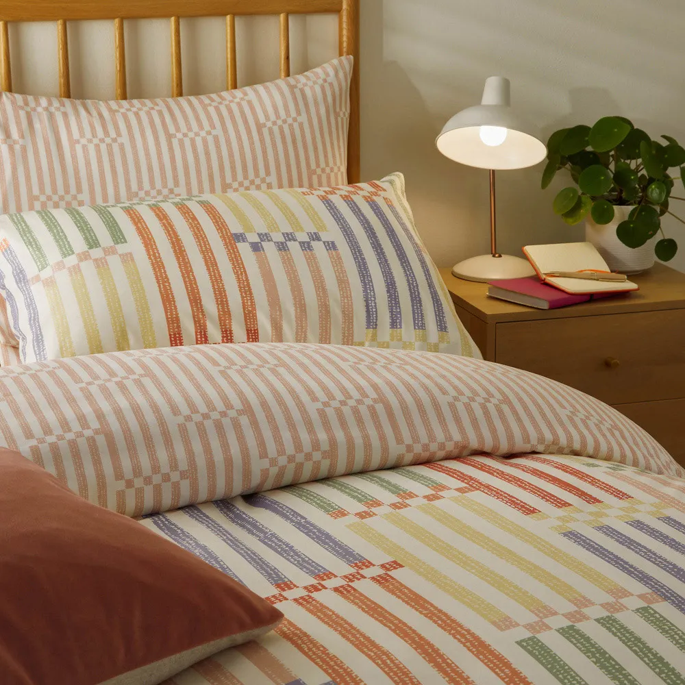 Madison Single Duvet Set - Multi, Stripe Abstract