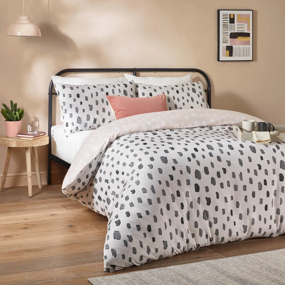 Robi King Size Printed Duvet Set - Cream