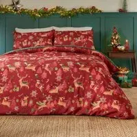 Sleigh Team Double Reversible Duvet Set - Red