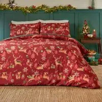 Sleigh Team Single Reversible Duvet Set - Red