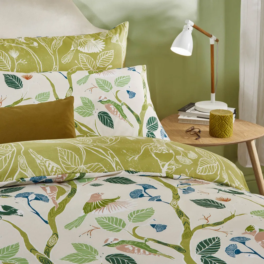 Woodlow King Size Printed Duvet Set - Green