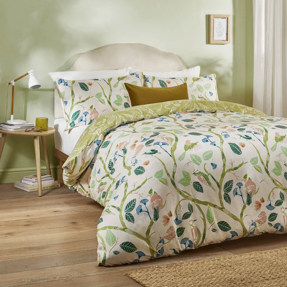 Woodlow King Size Printed Duvet Set - Green