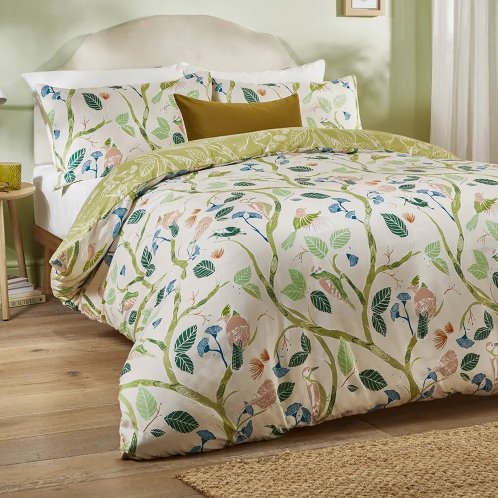 Woodlow King Size Printed Duvet Set - Green image