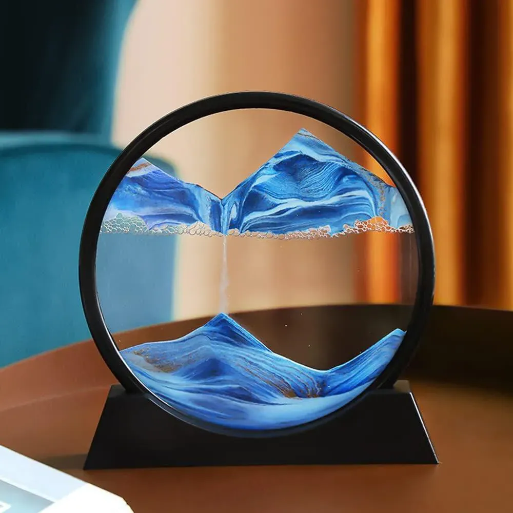 3D Dynamic Sand Landscape Rotatable Art Frame - Blue