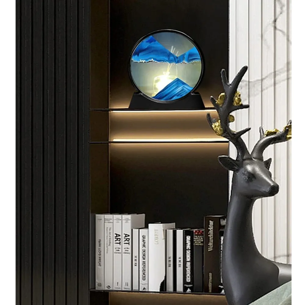 3D Dynamic Sand Landscape Rotatable Art Frame - Blue