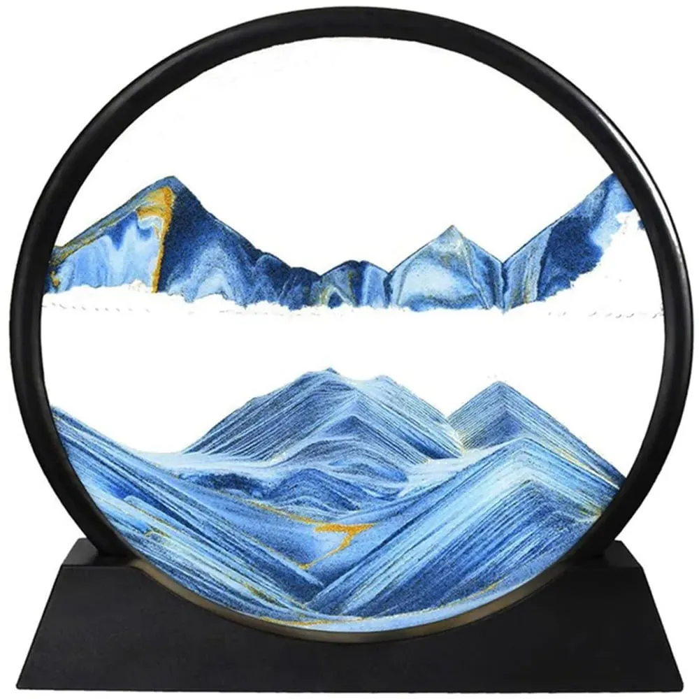 3D Dynamic Sand Landscape Rotatable Art Frame - Blue image