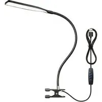 Flexible LED Desk Lamp with Clip - Black