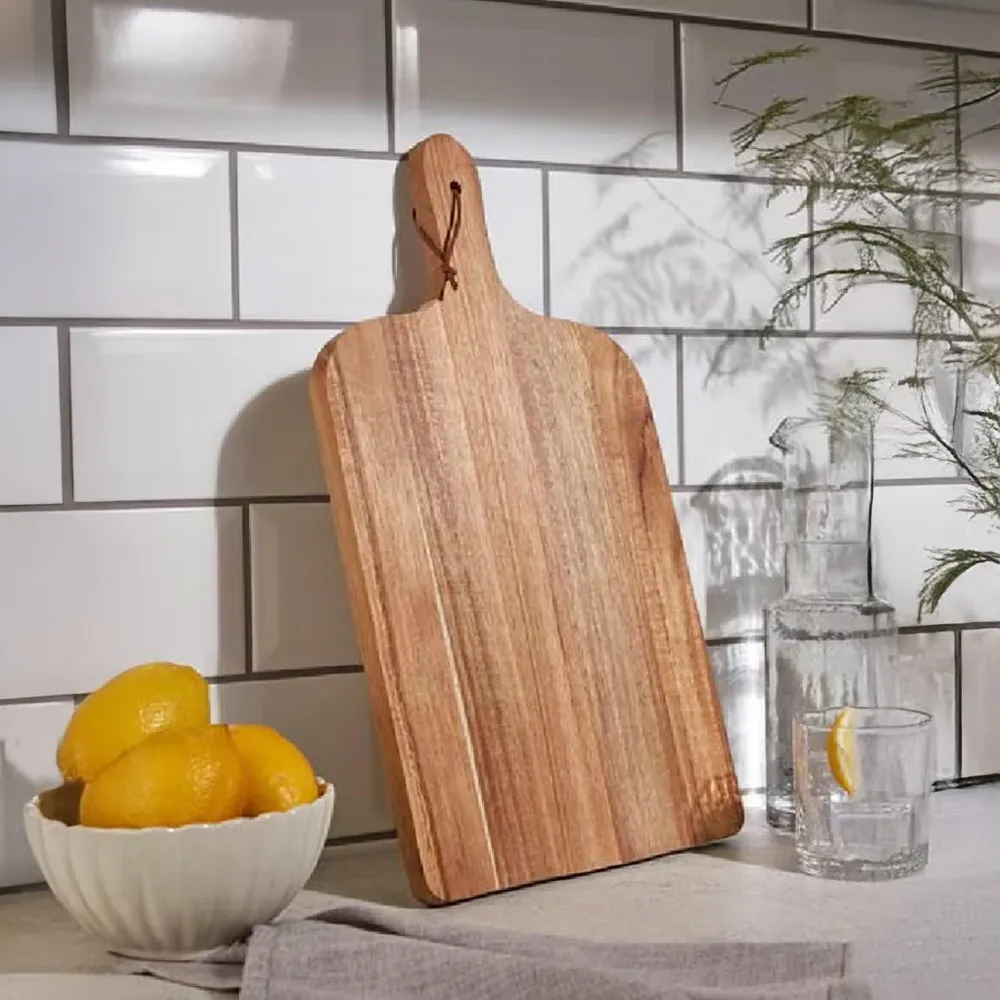 Paddle Chopping Board - Cream, Acacia Wood