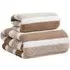 Striped Hand and Bath Towel Set Quick Dry - Brown