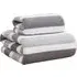Striped Hand and Bath Towel Set Quick Dry - Grey