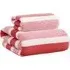 Striped Hand and Bath Towel Set Quick Dry - Pink
