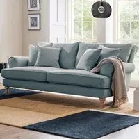 Faro 2-Seater Medium Sofa - Blue, Slub Weave