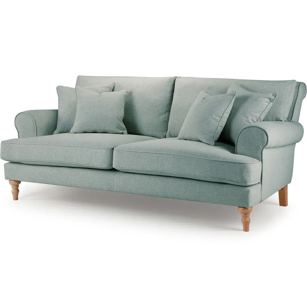 Faro 2-Seater Sofa - Blue, Slub Weave Fabric