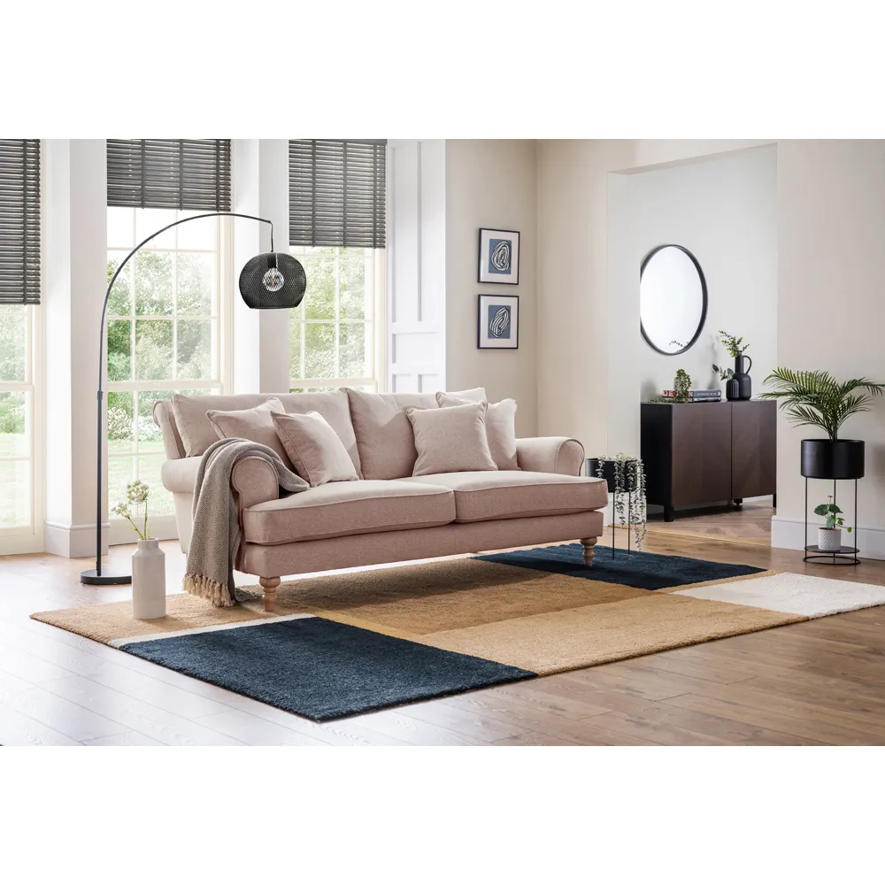 Faro 2-Seater Sofa - Pink, Slub Weave Fabric