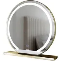 CARME Home Semi-Round LED Light Mirror - Gold
