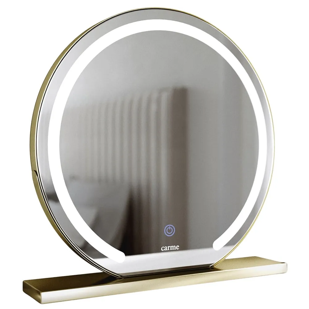 CARME Home Semi-Round LED Light Mirror - Gold image