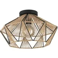 Adwickle Diamond Ceiling Light - Black, Hemp