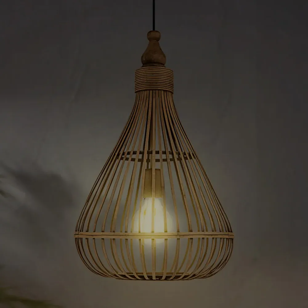 Amsfield Teardrop Pendant Light - Brown, Rattan
