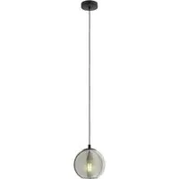 Ariscani Round Pendant Light - Black, Smoked Glass