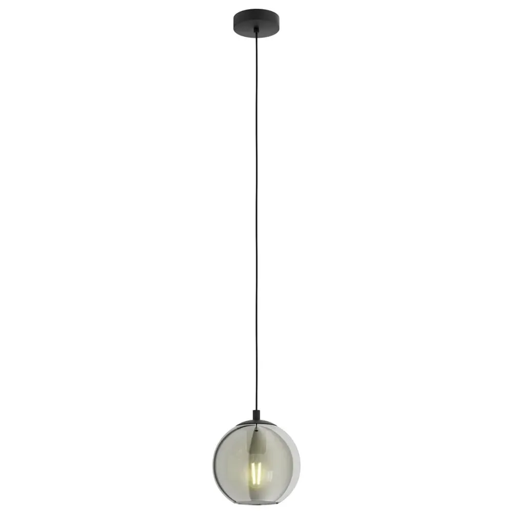Ariscani Round Pendant Light - Black, Smoked Glass image