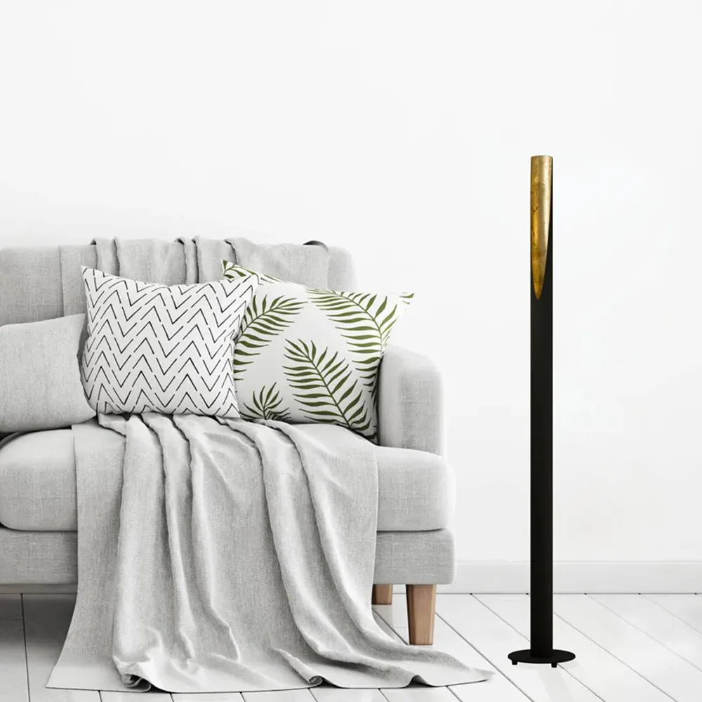 Barbotto Tube Floor Lamp - Black, Gold