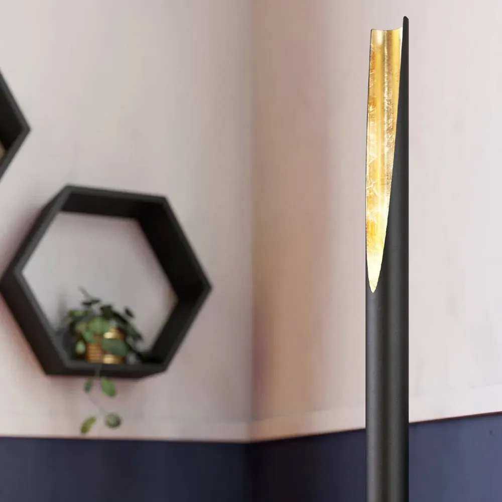 Barbotto Tube Floor Lamp - Black, Gold