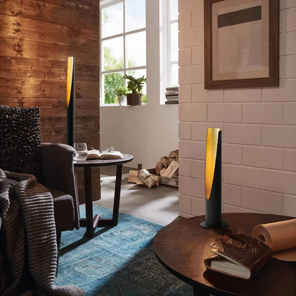 Barbotto Tube Table Lamp - Black, Gold