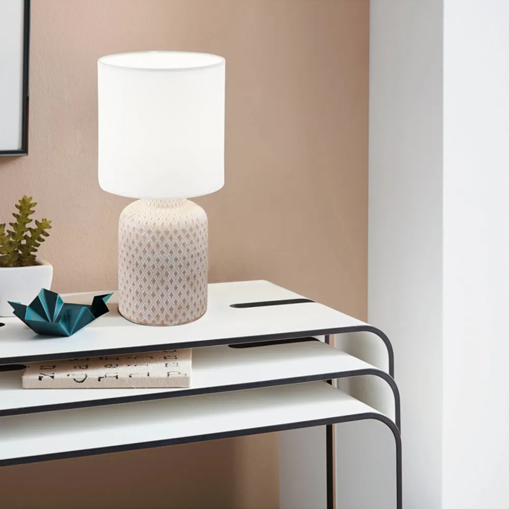 Bellariva Curved Table Lamp - Cream, Ceramic