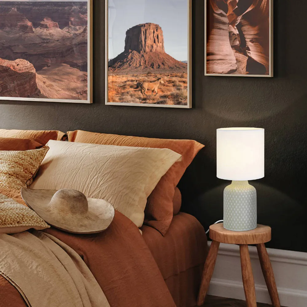 Bellariva Curved Table Lamp - Grey, Ceramic