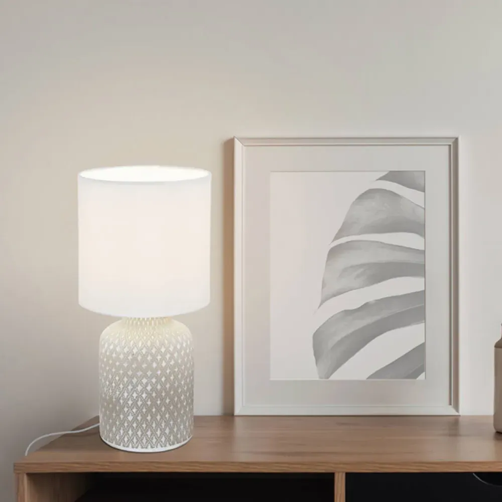 Bellariva Curved Table Lamp - Grey, Ceramic