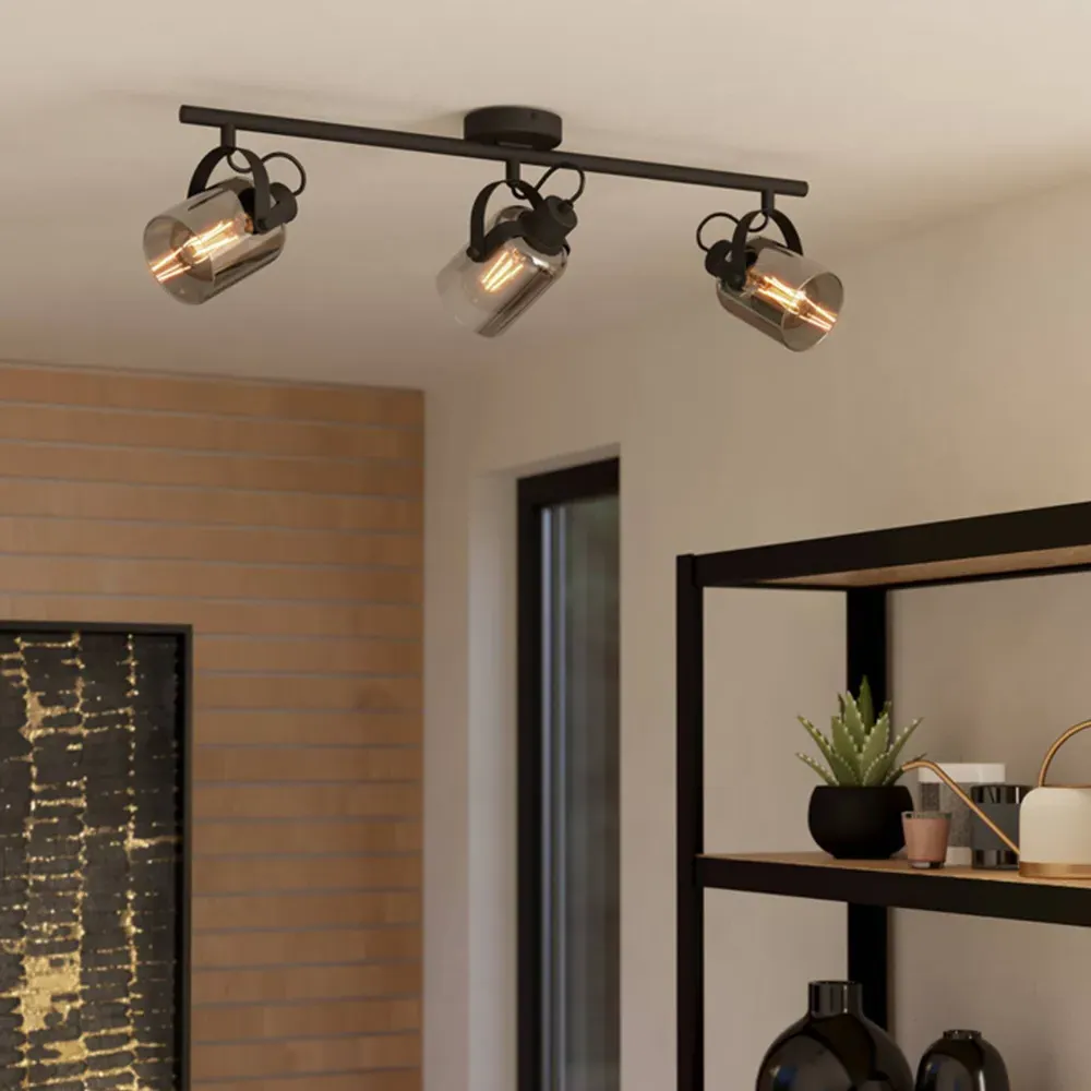 Berregas 3 Lamp Spotlight - Smoked, Black Metal