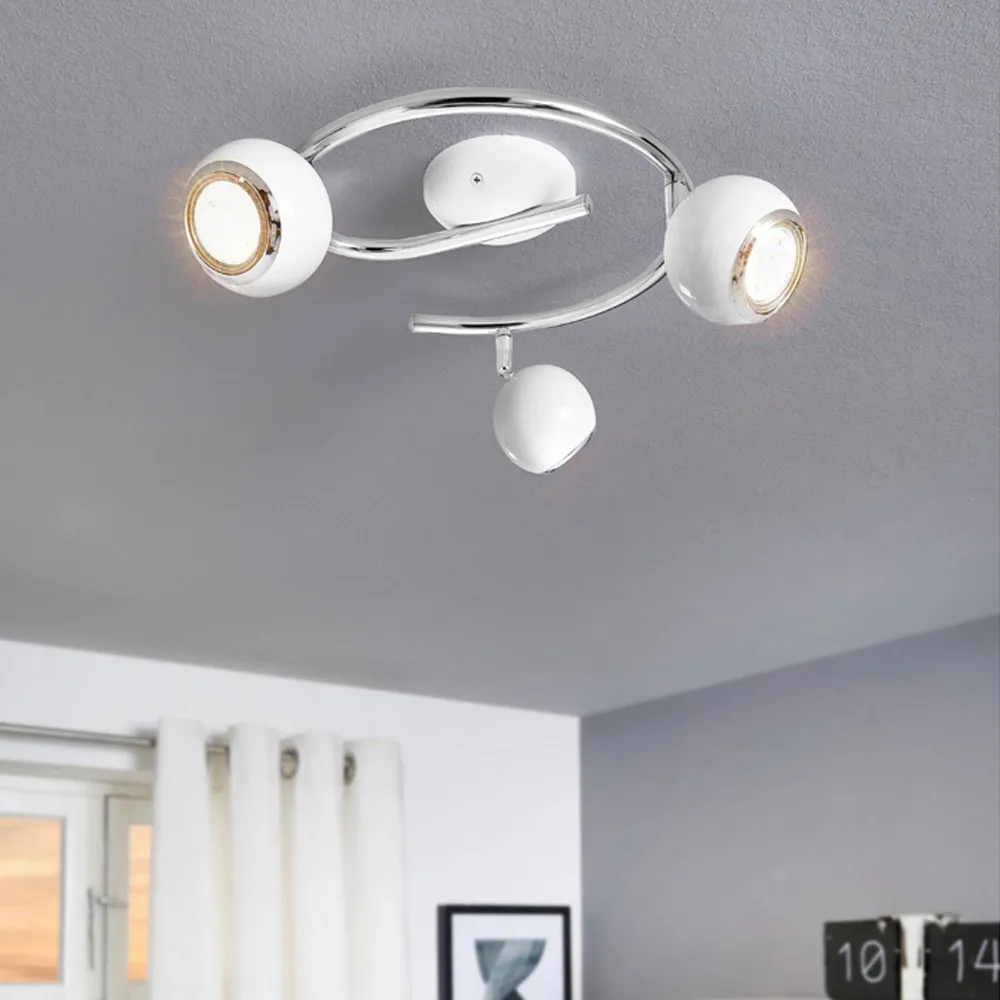 Bimeda LED Ceiling Light with Adjustable Spotlights - Chrome