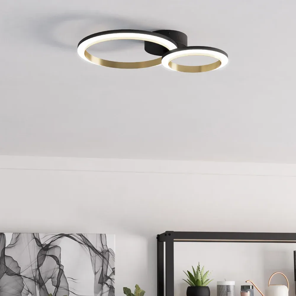 Calliera Circle LED Ceiling Light - Black, Steel