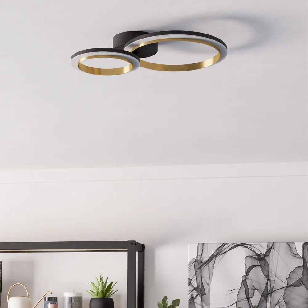 Calliera Circle LED Ceiling Light - Black, Steel