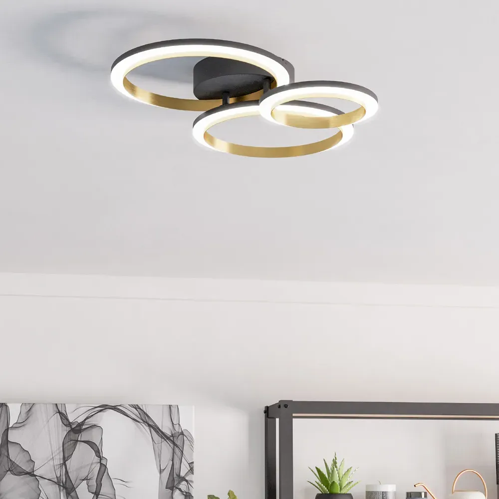 Calliera Circle LED Ceiling Light - Black, Steel